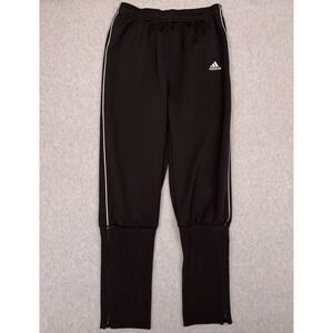 Vintage 90's Adidas Training Pants Adult Large Black Stripe Ankle Zip Drawstring